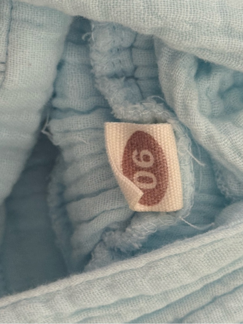 Sky Blue Baby Girl Muslin Ruffled Romper and Crisscross Tied Bow Backing, 0-3M - Picture 5 of 8